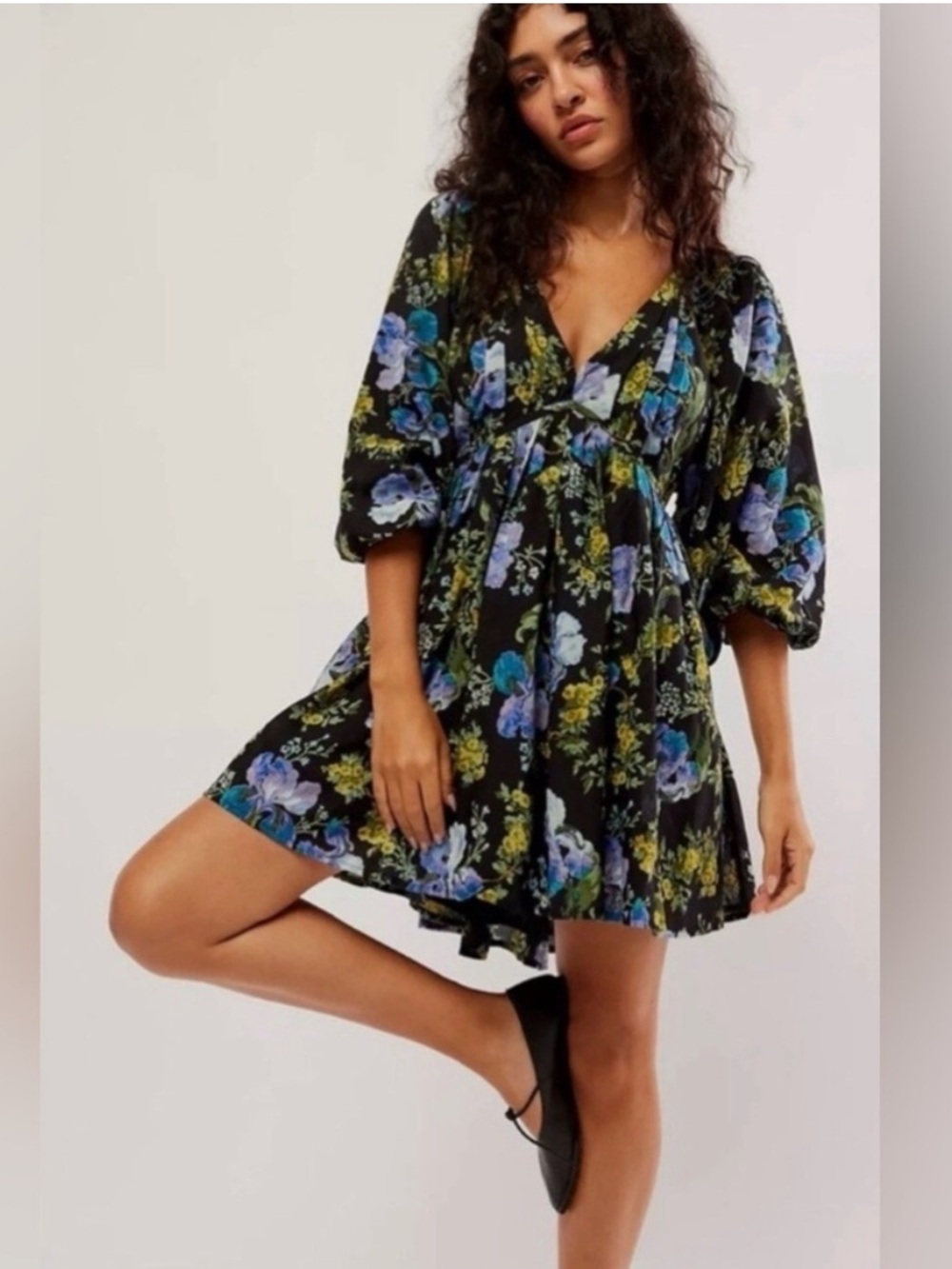 Free People Empire Waist Flowy Peasant Dress